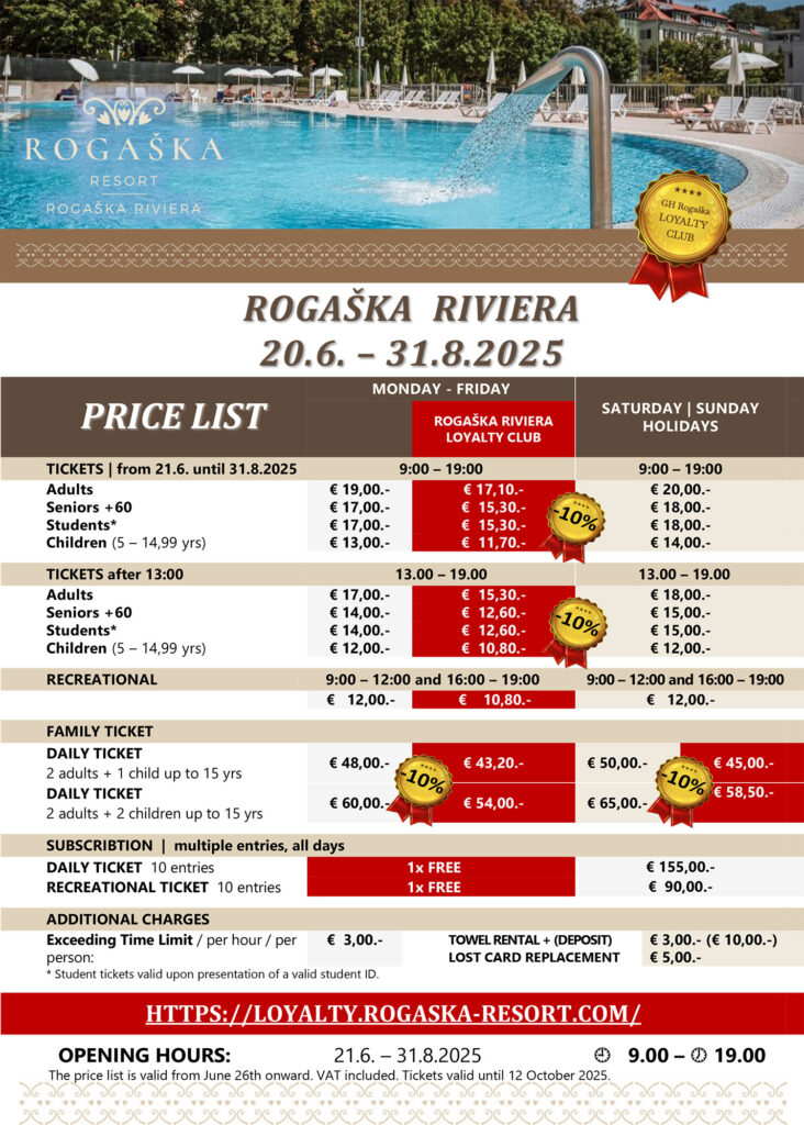 Price List 2025 – Summer